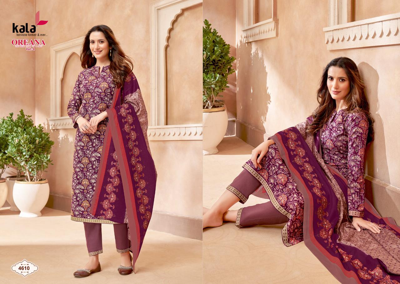 Oreana Vol 4 By Kala Cotton Dress Material Catalog